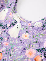 Rylee Faith Designs - Halloween Ghost Pumpkin Girls Long Sleeve Twirl Dress - alternate view 9