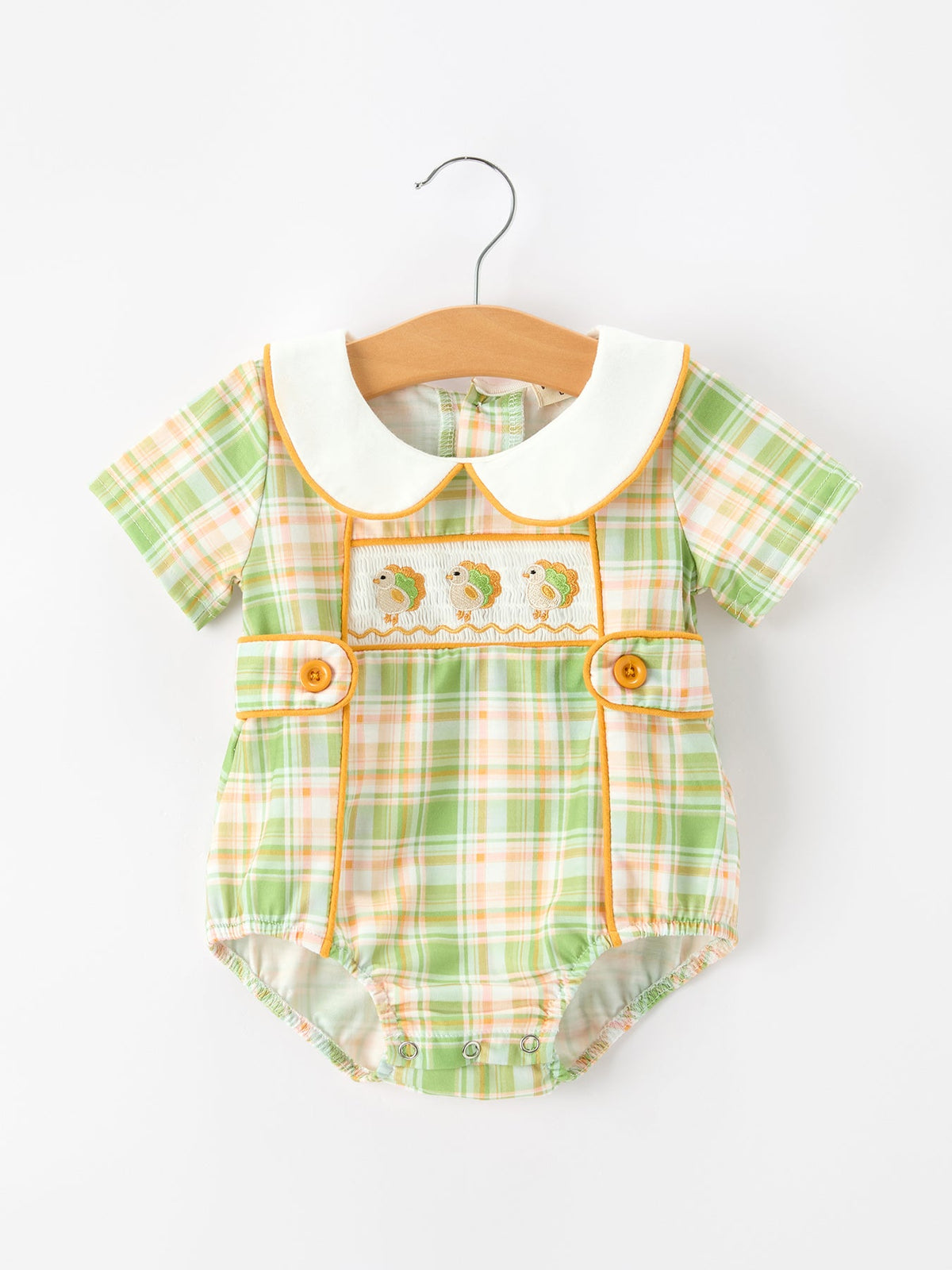 Rylee Faith Designs - Thanksgiving Turkey Smocked Baby Boy JonJon