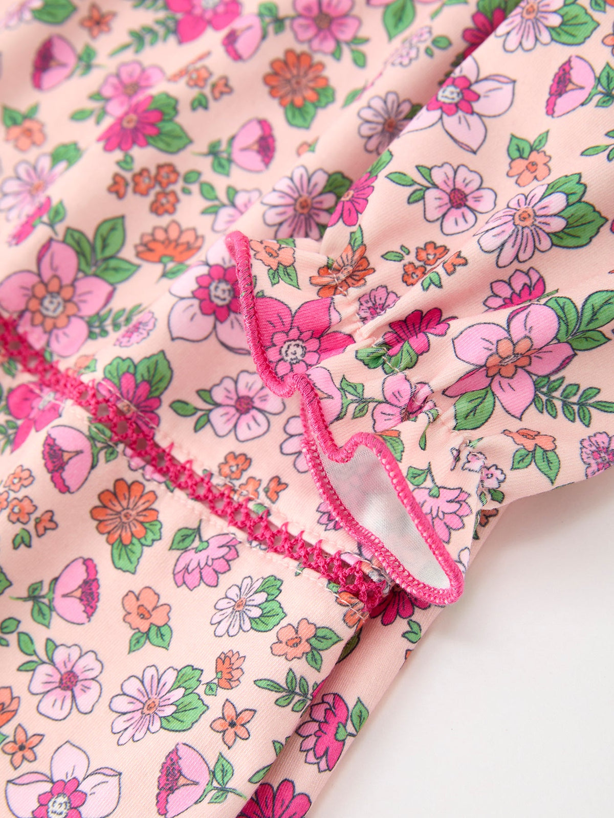 Rylee Faith Designs - Hot Pink Floral Petals Collar Girl Dress - alternate view 3