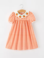 Rylee Faith Designs - Fall Pumpkin Embroidered Puff Sleeve Girls Dress - alternate view 6