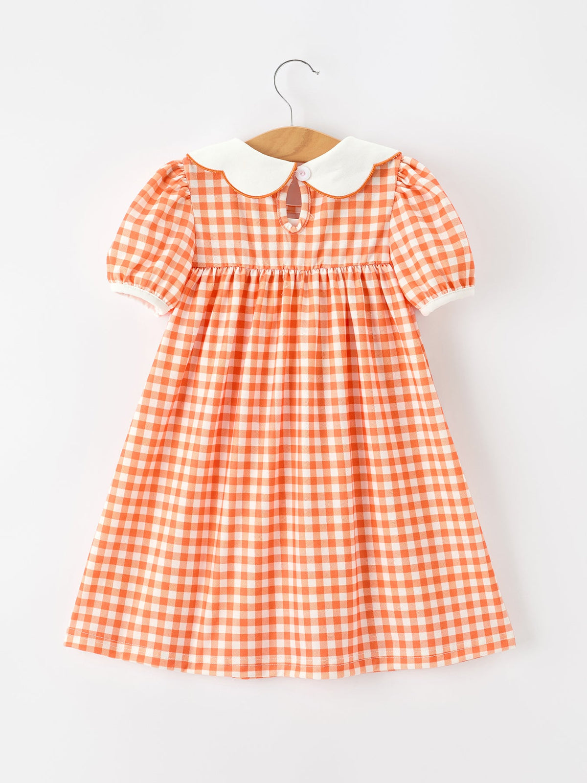 Rylee Faith Designs - Fall Pumpkin Embroidered Puff Sleeve Girls Dress - alternate view 7