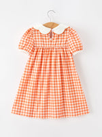 Rylee Faith Designs - Fall Pumpkin Embroidered Puff Sleeve Girls Dress - alternate view 7