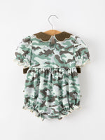 Rylee Faith Designs - Fall Camo Bow Girls Ruffle Bubble Romper - alternate view 2