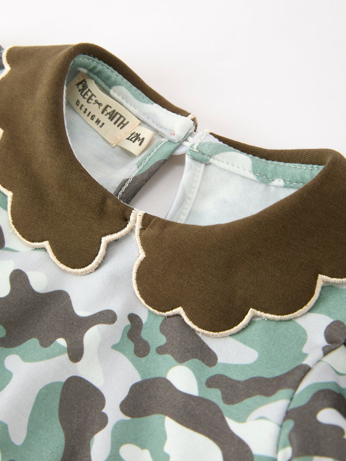 Rylee Faith Designs - Fall Camo Bow Girls Ruffle Bubble Romper - alternate view 3