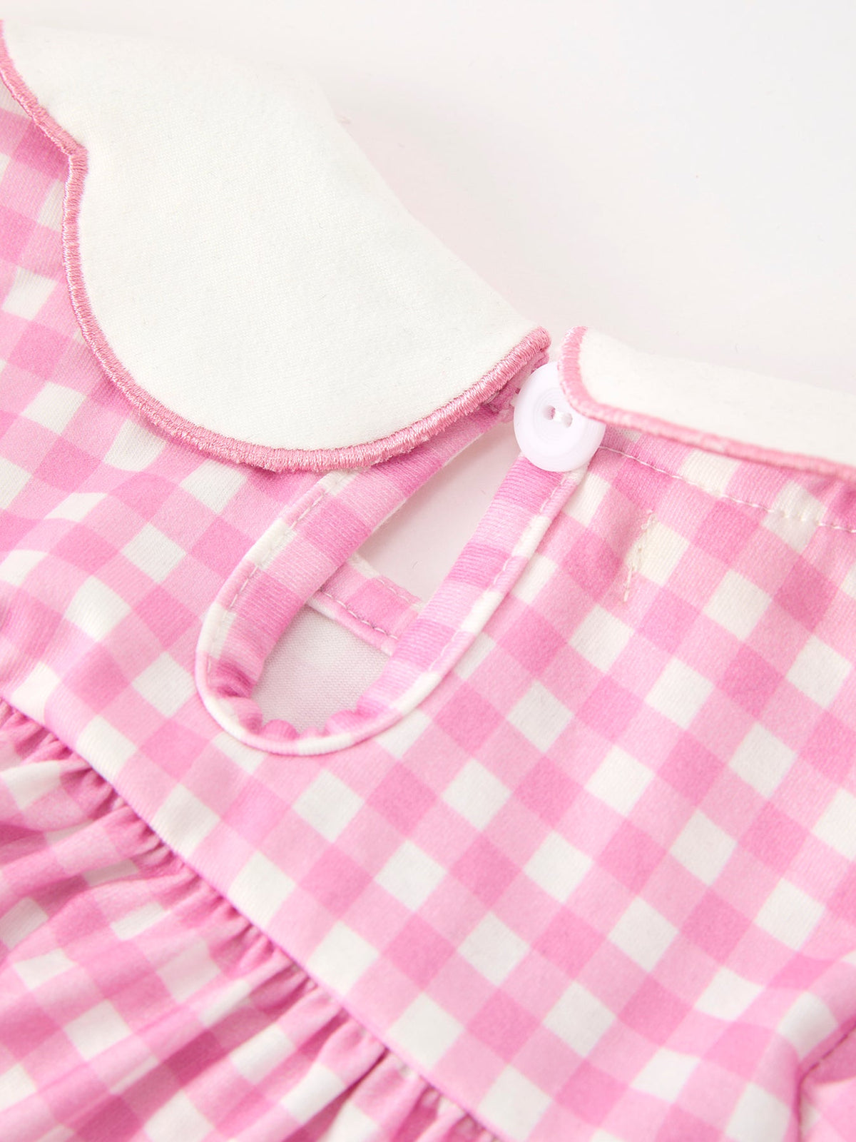Rylee Faith Designs - Thanksgiving Halloween Pumpkin Embroidery Pink Plaid Girls Bloomer Set - alternate view 4