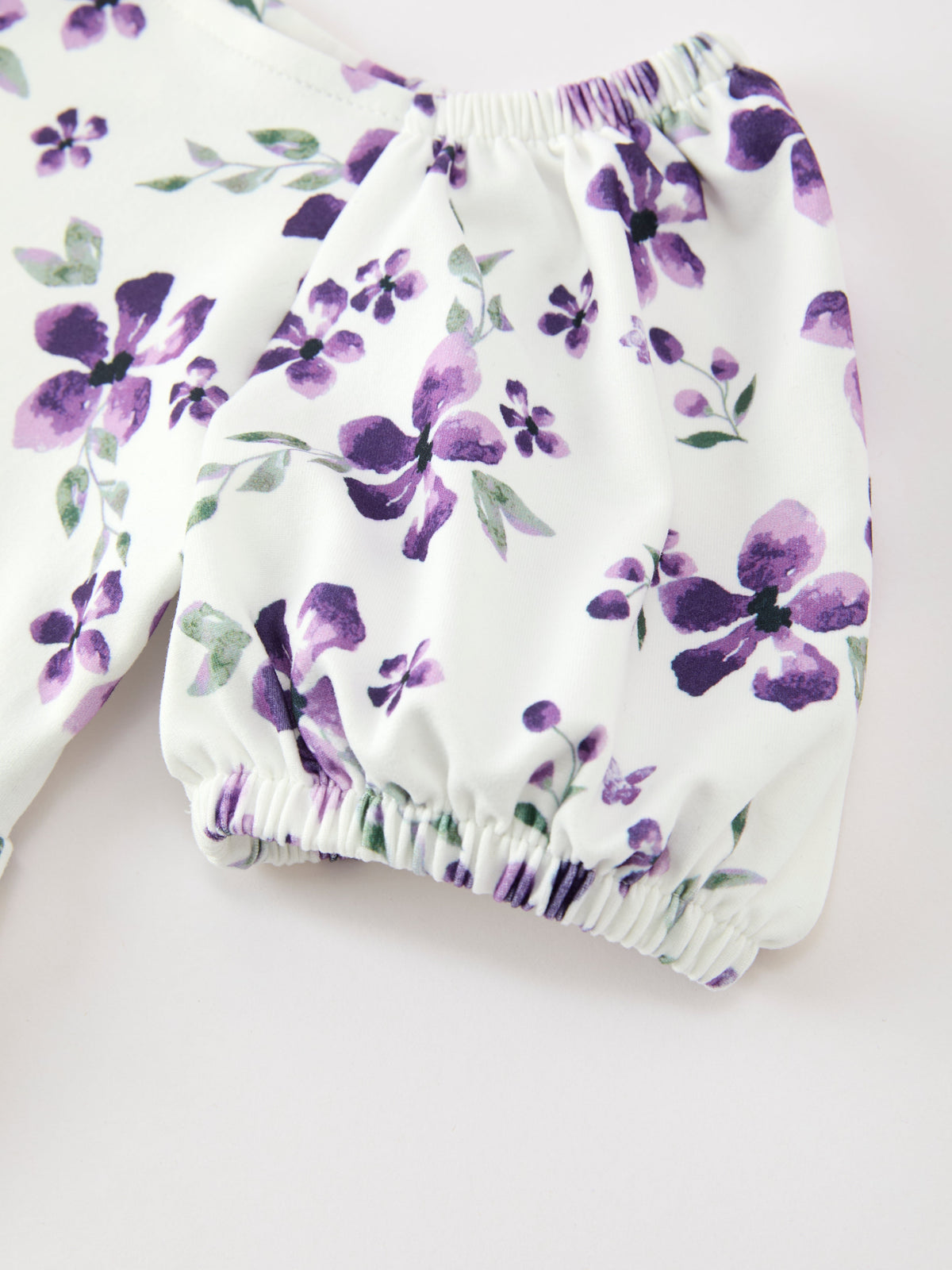 Rylee Faith Designs - Fall Lavender Floral Puff Sleeve Girls Dress - alternate view 4