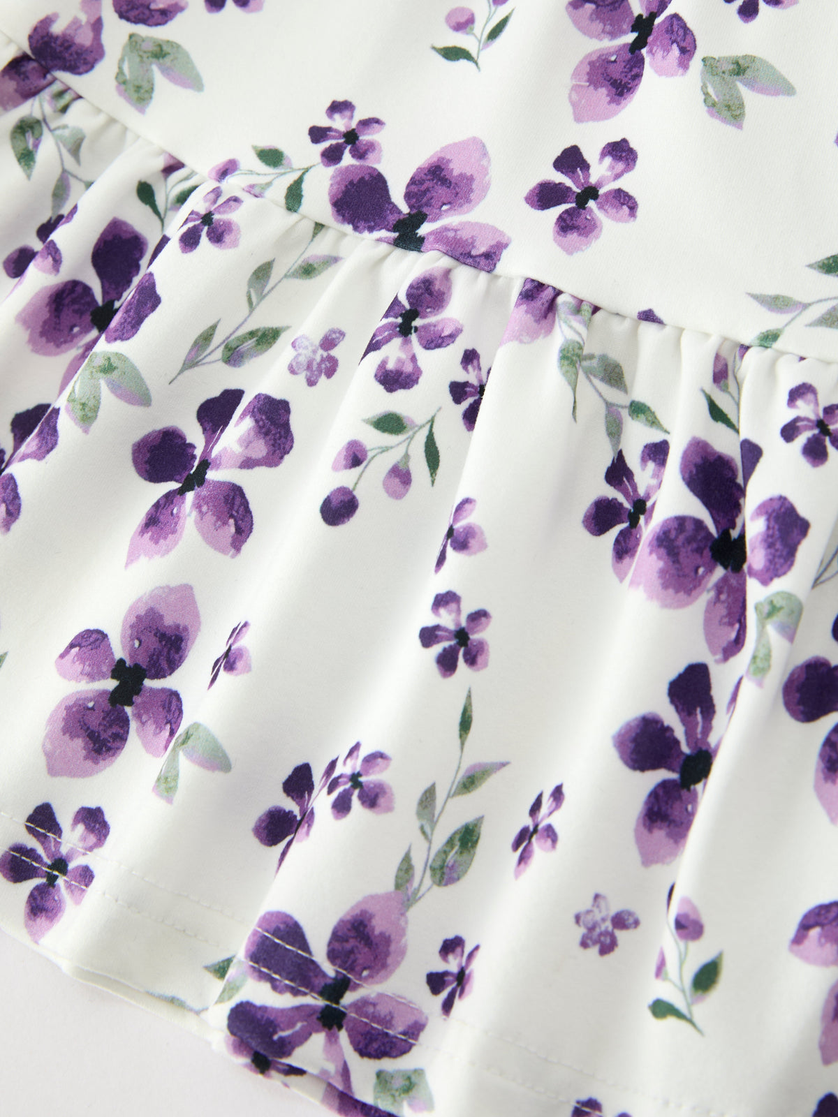 Rylee Faith Designs - Fall Lavender Floral Puff Sleeve Girls Dress - alternate view 5
