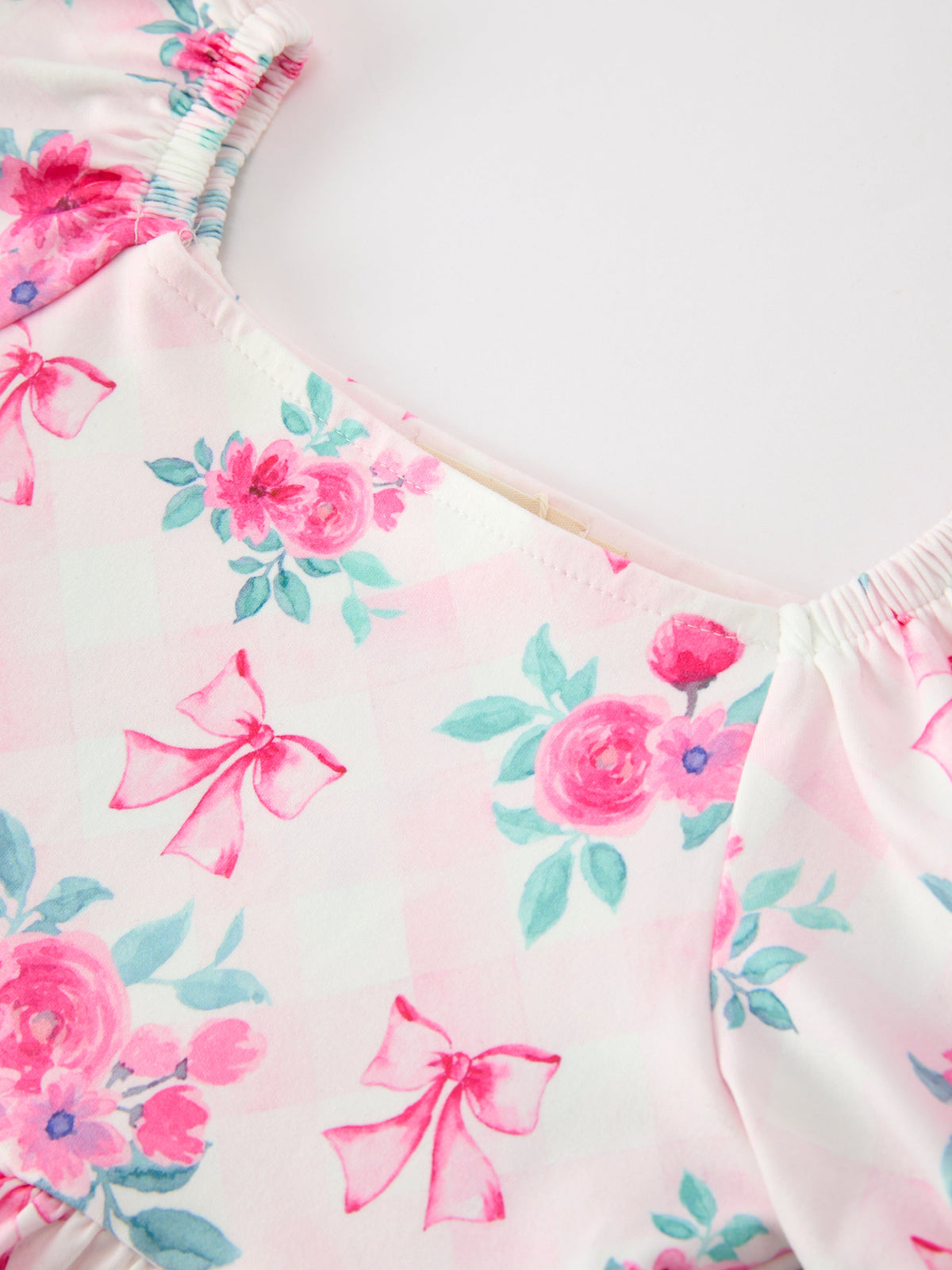 Rylee Faith Designs - Fall Pink Floral Puff Sleeve Girls Dress - alternate view 3