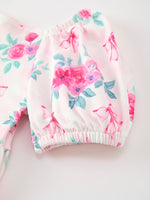 Rylee Faith Designs - Fall Pink Floral Puff Sleeve Girls Dress - alternate view 4