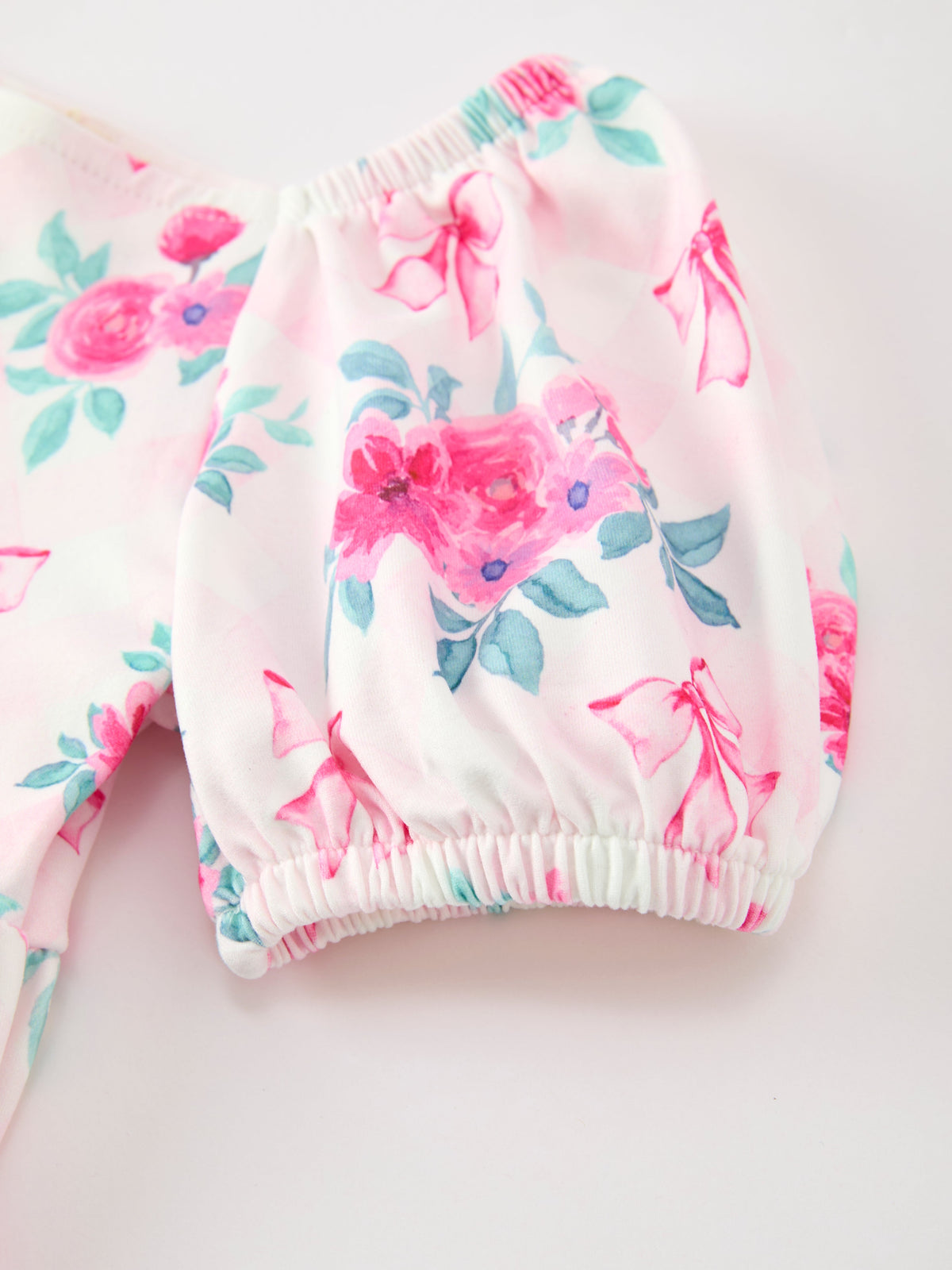Rylee Faith Designs - Fall Pink Floral Puff Sleeve Girls Dress - alternate view 4