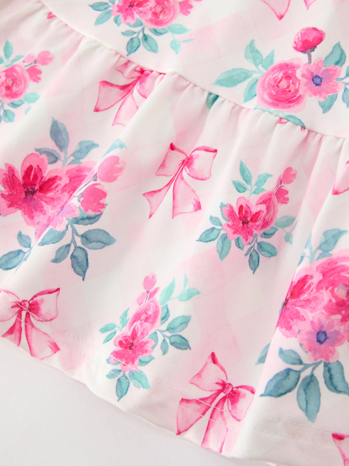 Rylee Faith Designs - Fall Pink Floral Puff Sleeve Girls Dress - alternate view 5