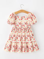 Rylee Faith Designs - Fall Vintage Floral Puff Sleeve Girls Dress - alternate view 2