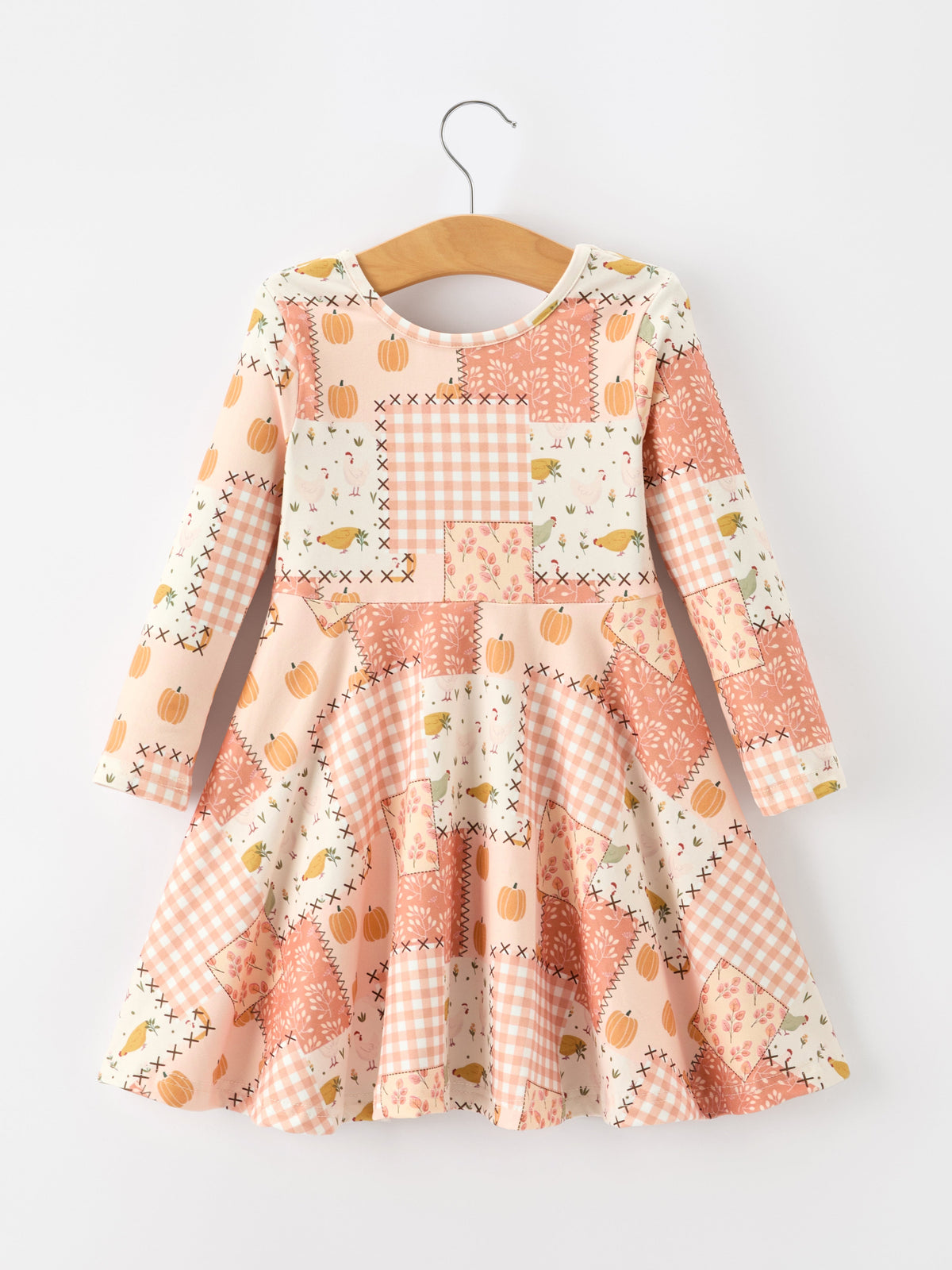 Rylee Faith Designs - Thanksgiving Halloween Patchwork Girls Dress - alternate view 7