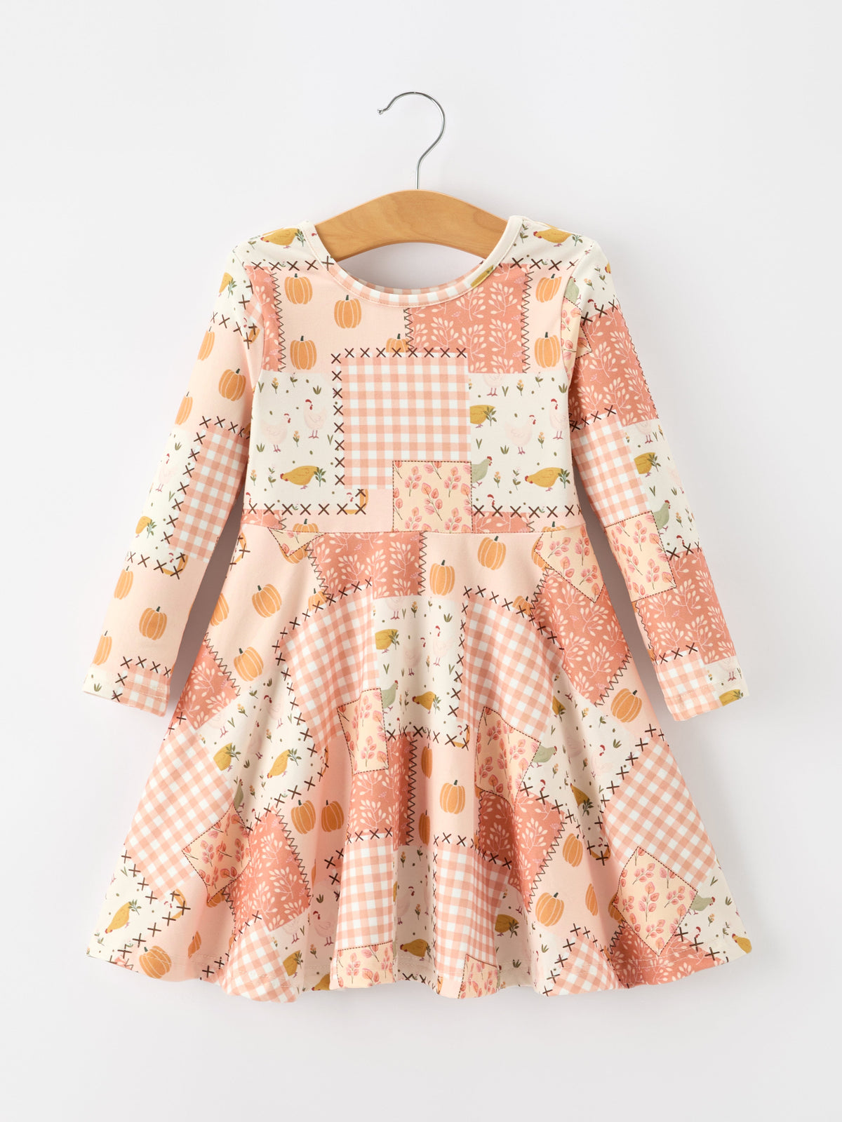 Rylee Faith Designs - Thanksgiving Halloween Patchwork Girls Dress - alternate view 6