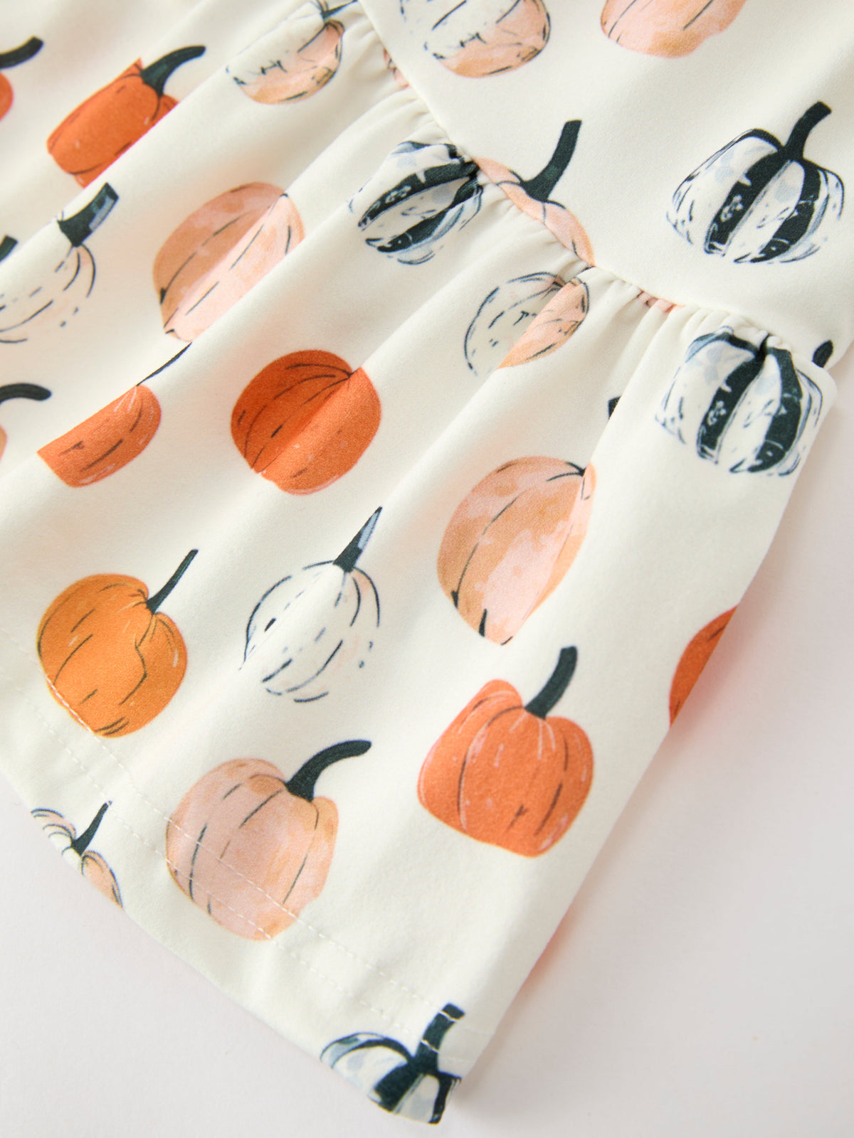 Rylee Faith Designs - Fall Pumpkin Puff Sleeve Girls Dress - alternate view 10