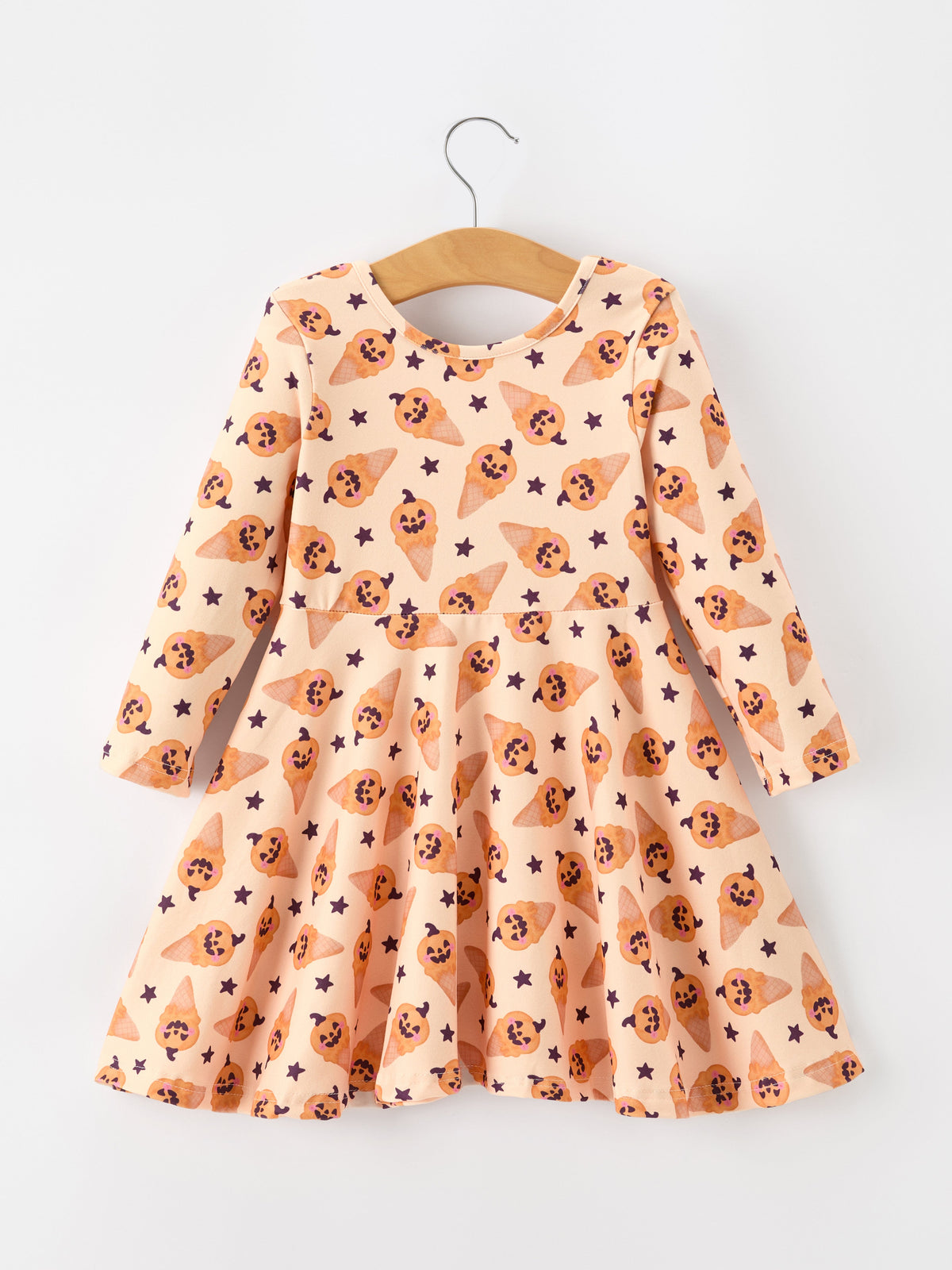 Rylee Faith Designs - Halloween Pumpkin Girls Long Sleeve Dress - alternate view 2