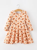 Rylee Faith Designs - Halloween Pumpkin Girls Long Sleeve Dress