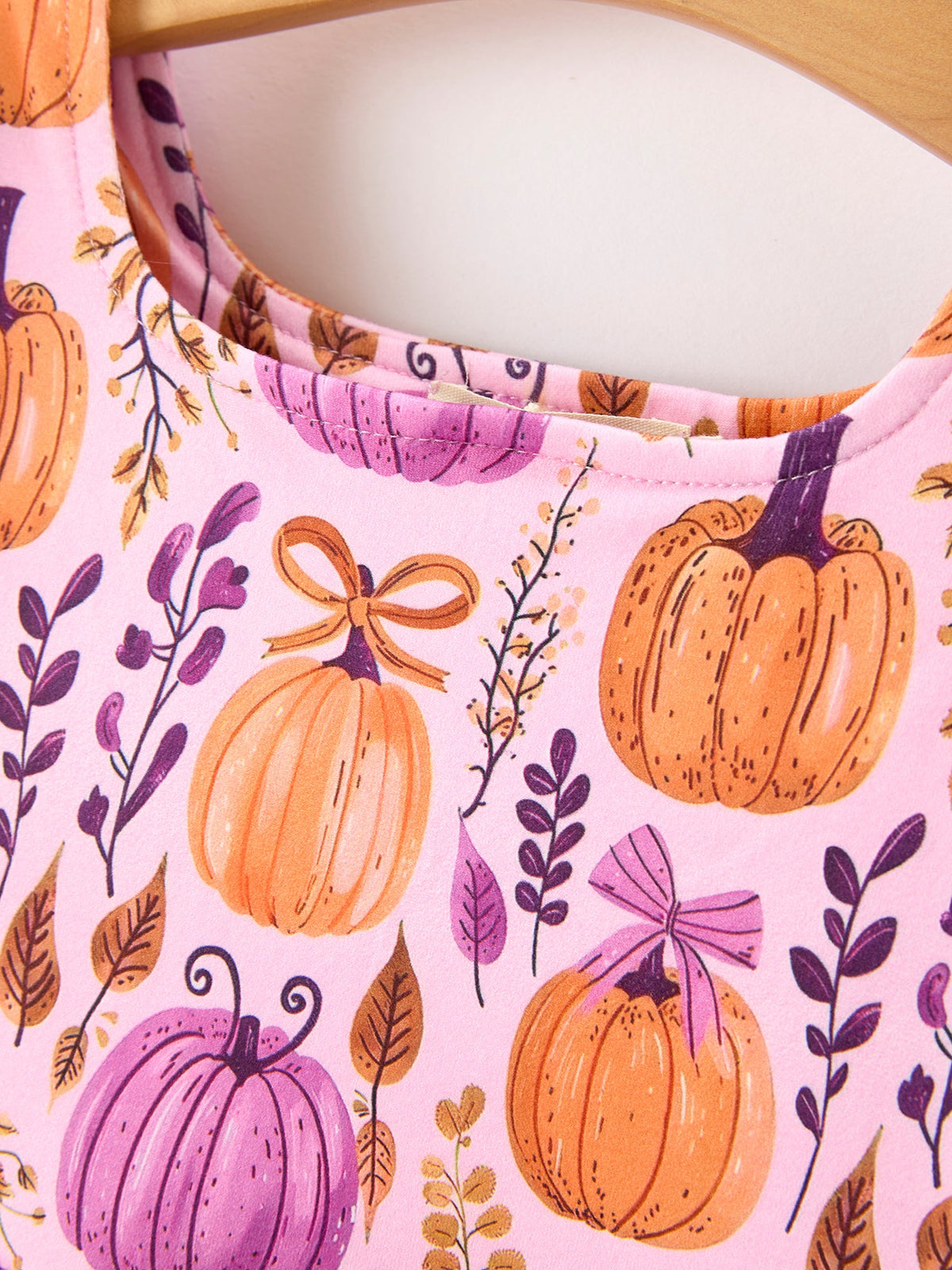 Rylee Faith Designs - Thanksgiving Halloween Pumpkin Bow Ruffled Girls Dress - alternate view 3