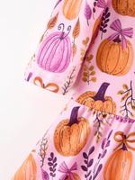 Rylee Faith Designs - Thanksgiving Halloween Pumpkin Bow Ruffled Girls Dress - alternate view 4