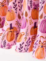Rylee Faith Designs - Thanksgiving Halloween Pumpkin Bow Ruffled Girls Dress - alternate view 5