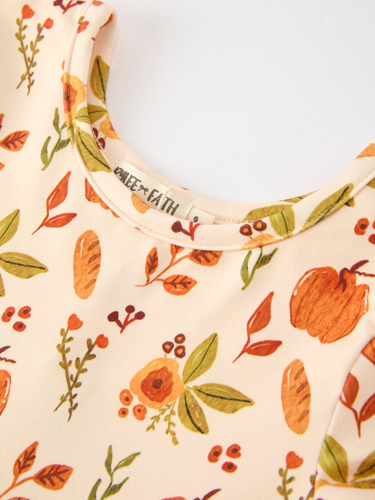 Rylee Faith Designs - Fall Pumpkin Floral Girls Twirl Dress Long Sleeve - alternate view 3