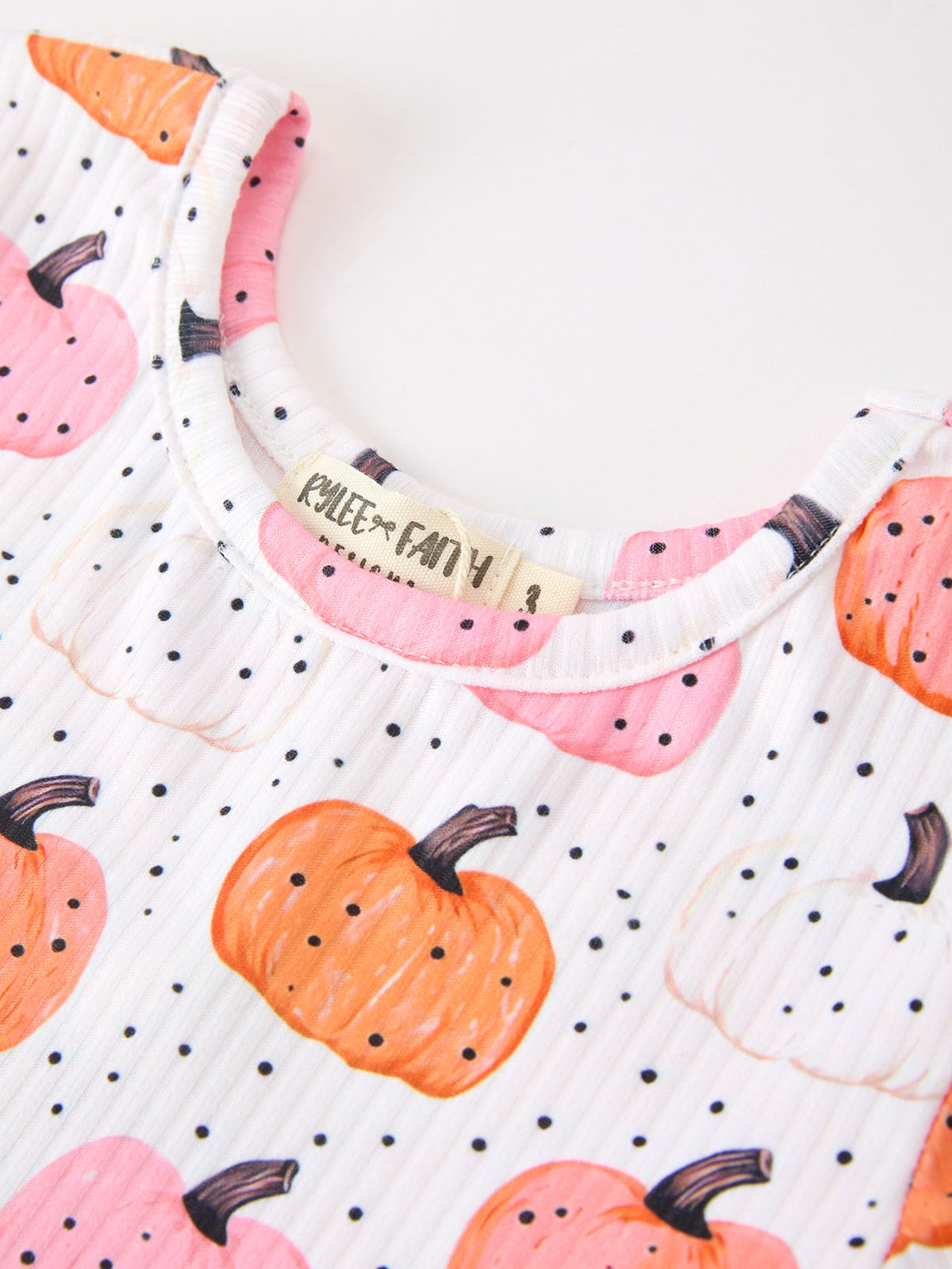 Rylee Faith Designs - Fall Pumpkin Print Girls Twirl Dress Long Sleeve - alternate view 3