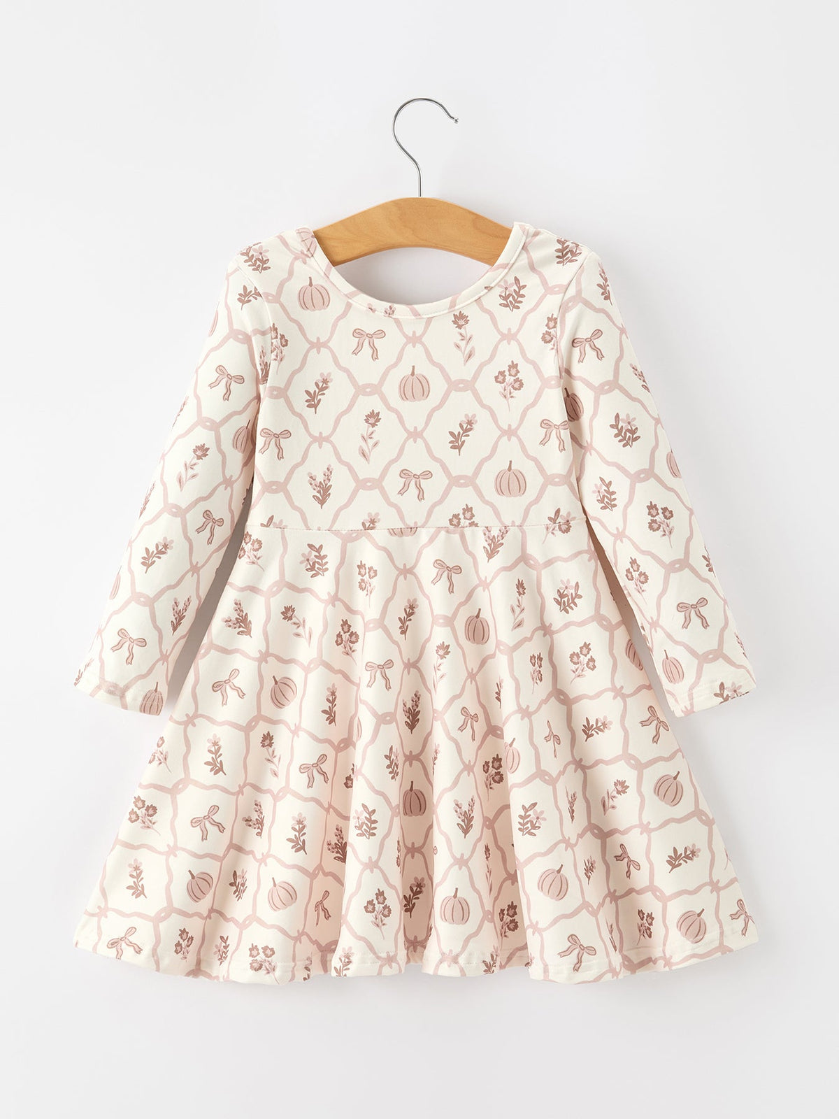 Rylee Faith Designs - Fall Pumpkin Bow Girls Twirl Dress - alternate view 8