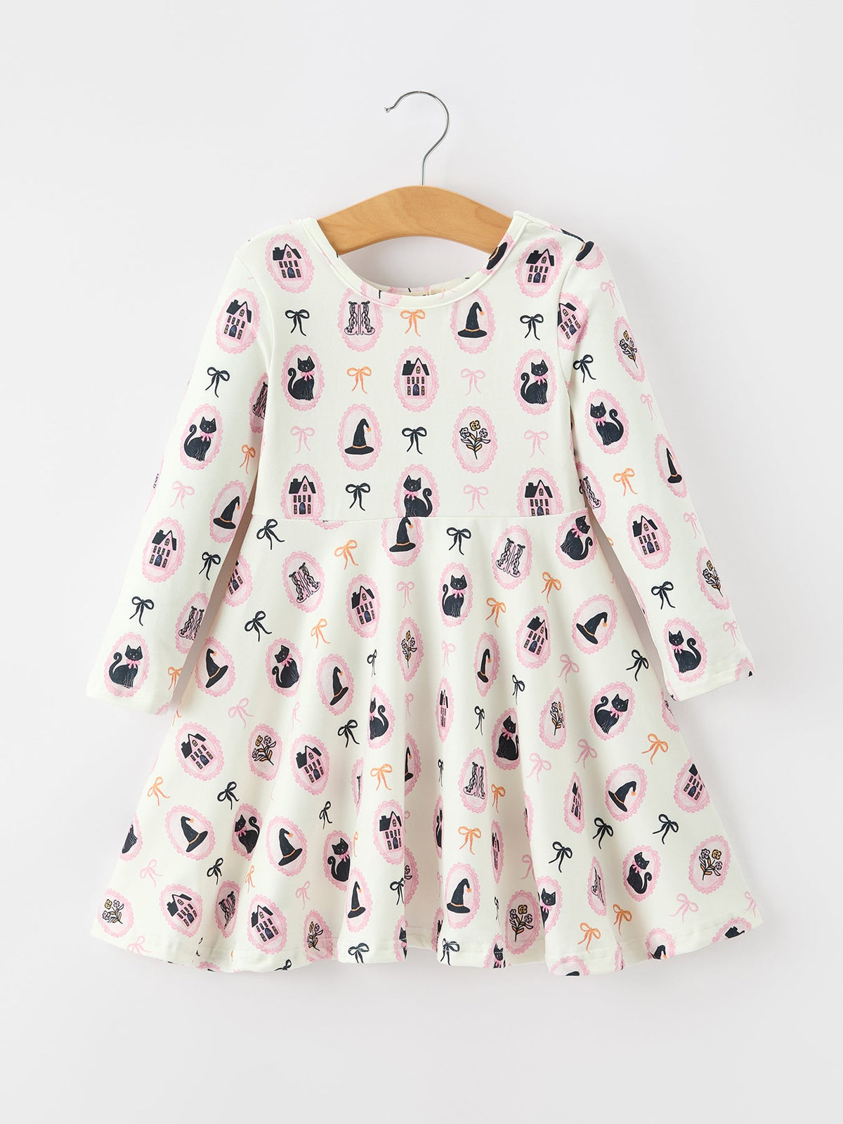 Rylee Faith Designs - Halloween Vintage Cameo Print Girls Twirl Dress - alternate view 6