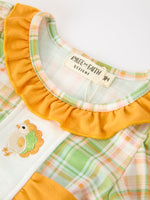 Rylee Faith Designs - Thanksgiving Turkey Plaid Baby Girl Bubble Romper - alternate view 3