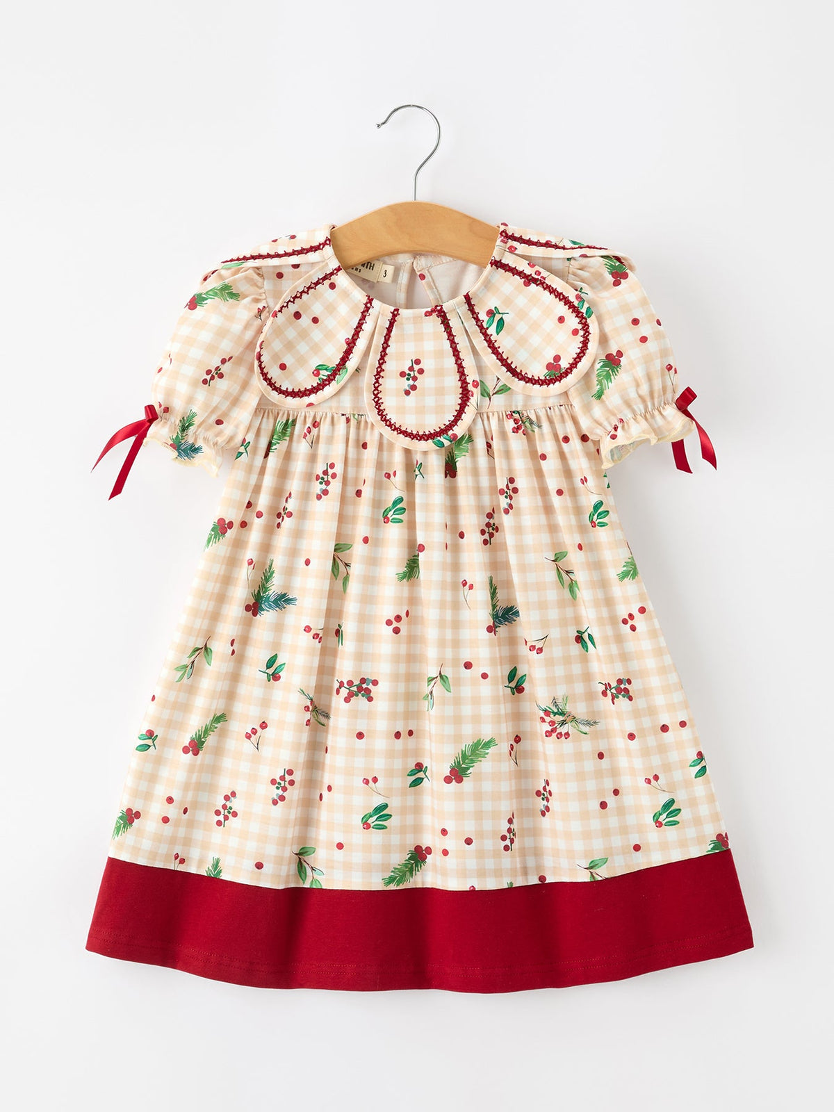 Rylee Faith Designs - Fall Gingham Girls Dress Ruffle Collar Bow - alternate view 6