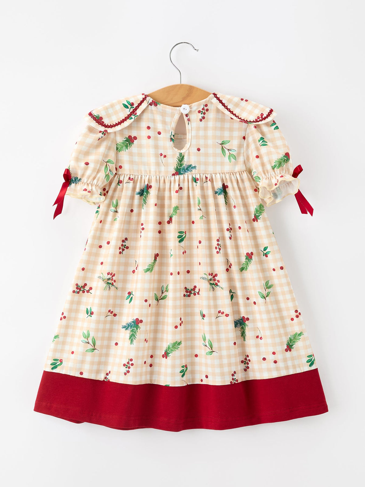 Rylee Faith Designs - Fall Gingham Girls Dress Ruffle Collar Bow - alternate view 7