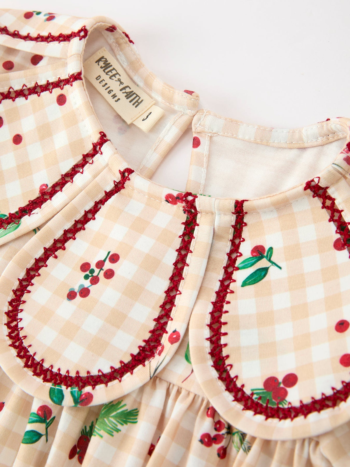 Rylee Faith Designs - Fall Gingham Girls Dress Ruffle Collar Bow - alternate view 8