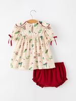 Rylee Faith Designs - Fall Gingham Baby Bloomer Set Ruffle Collar Bow - alternate view 6