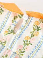 Rylee Faith Designs - Fall Smocked Floral & Stripe Baby Girl Romper with Scallop Collar - alternate view 5