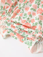 Rylee Faith Designs - Fall Blush Floral Baby Romper Smocked Petal Collar - alternate view 4