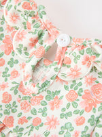 Rylee Faith Designs - Fall Blush Floral Baby Romper Smocked Petal Collar - alternate view 5