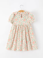 Rylee Faith Designs - Fall Blush Floral Girls Dress Smocked Petal Collar - alternate view 2