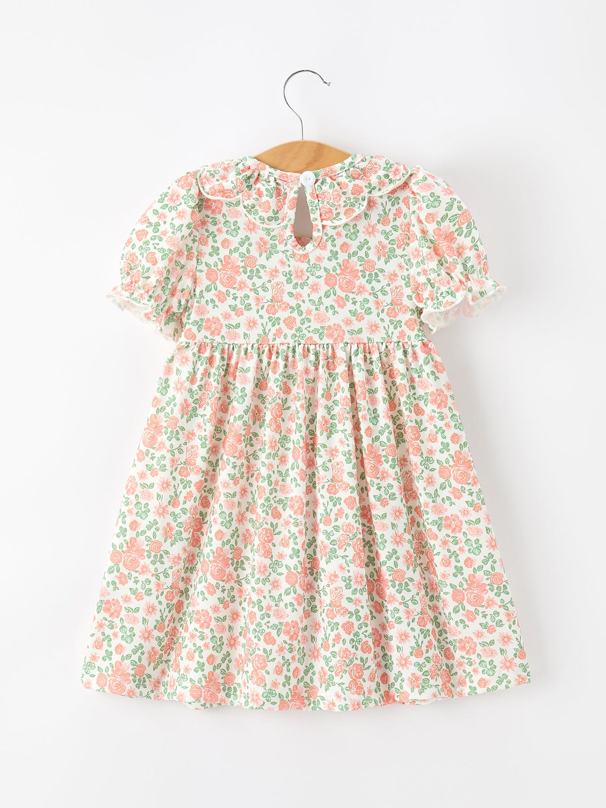 Rylee Faith Designs - Fall Blush Floral Girls Dress Smocked Petal Collar - alternate view 2