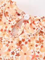 Rylee Faith Designs - Fall Rust Floral Baby Girls Dress Smocked Petal Collar - alternate view 4