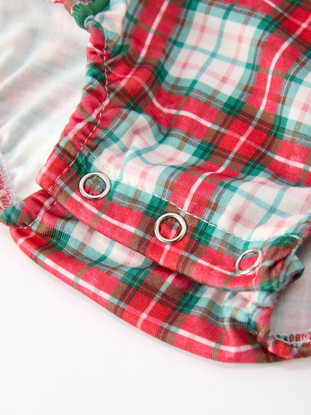 Rylee Faith Designs - Christmas Tree Plaid Boys Romper Peter Pan Collar Smocked - alternate view 5