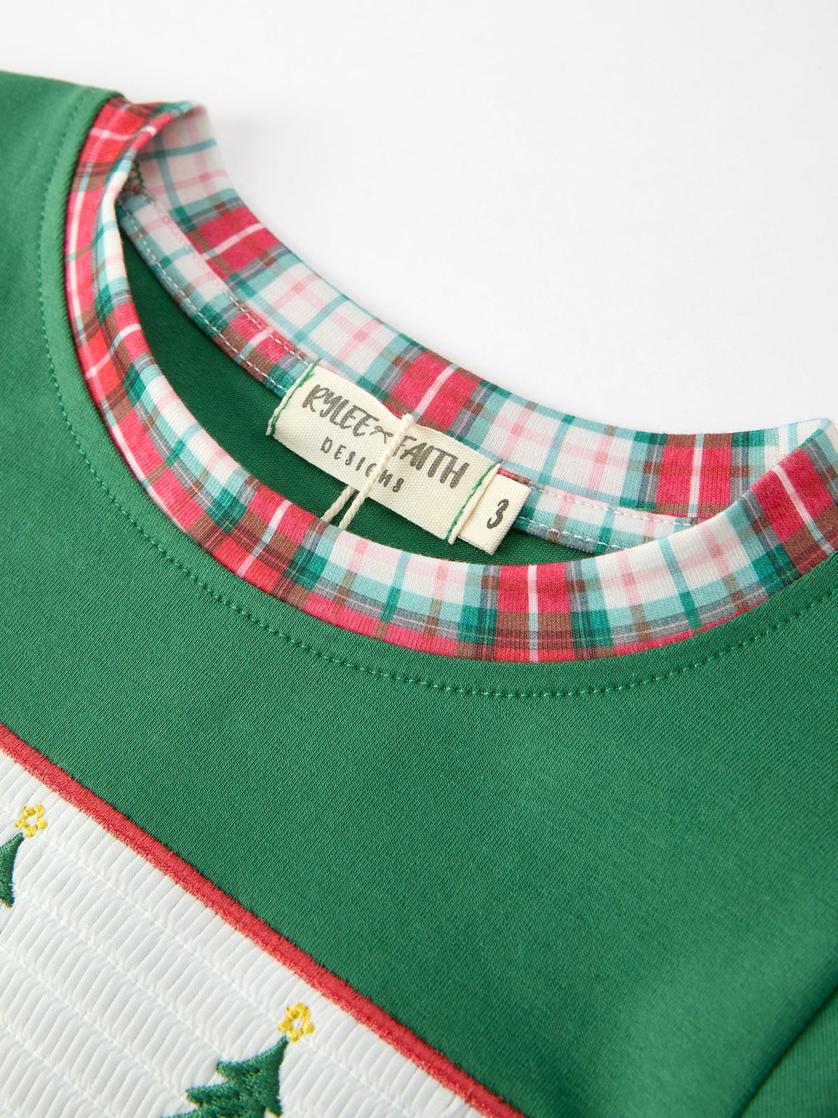 Rylee Faith Designs - Christmas Tree Plaid Boys Set Long Sleeve Top Pants - alternate view 4