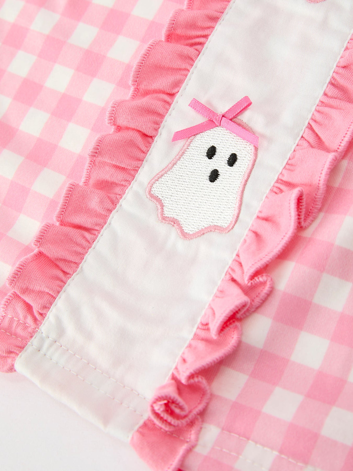 Rylee Faith Designs - Halloween Ghost Embroidered Girls Dress Peter Pan Collar Bow - alternate view 5