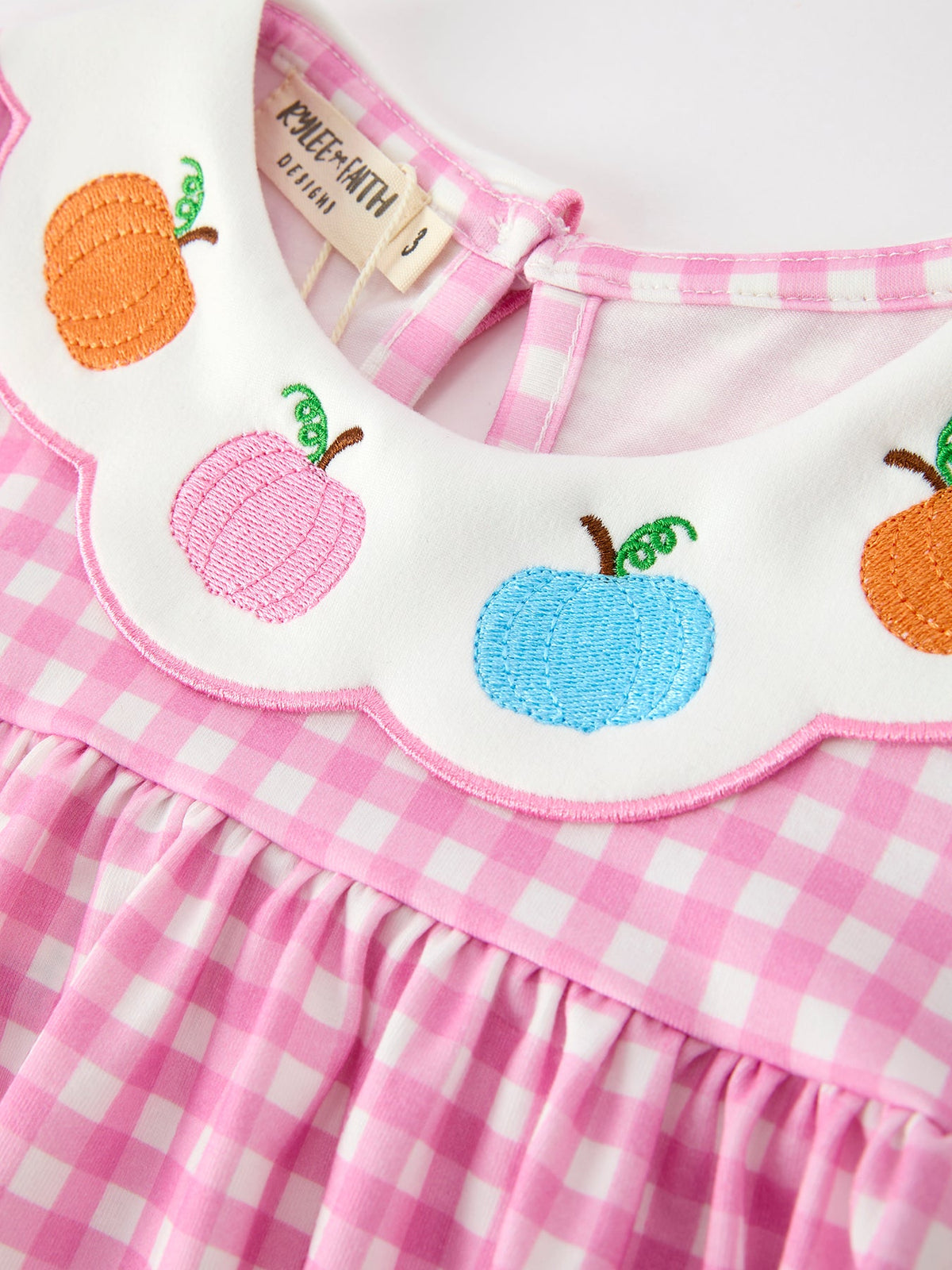 Rylee Faith Designs - Thanksgiving Halloween Pumpkin Embroidery Girls Dress - alternate view 3