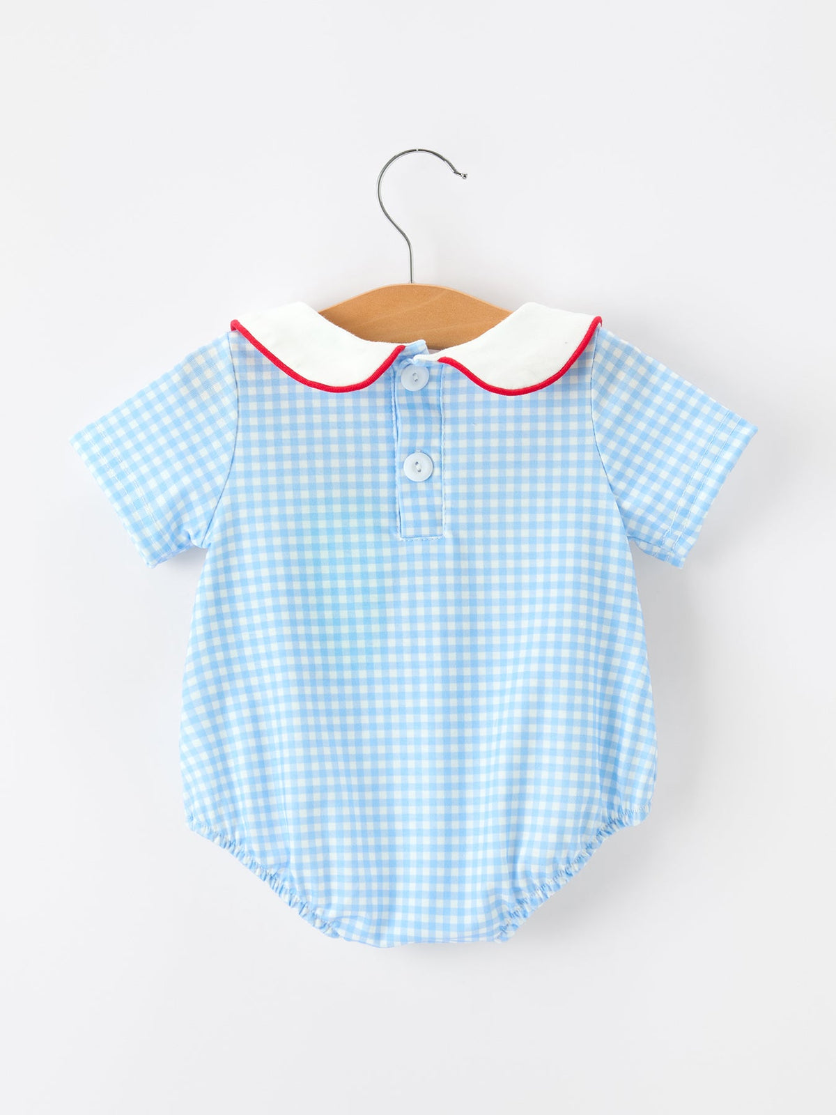 Rylee Faith Designs - Christmas Santa Embroidered Boys Jon Jon Peter Pan Collar - alternate view 2