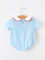 Rylee Faith Designs - Christmas Santa Embroidered Boys Jon Jon Peter Pan Collar - alternate view 2