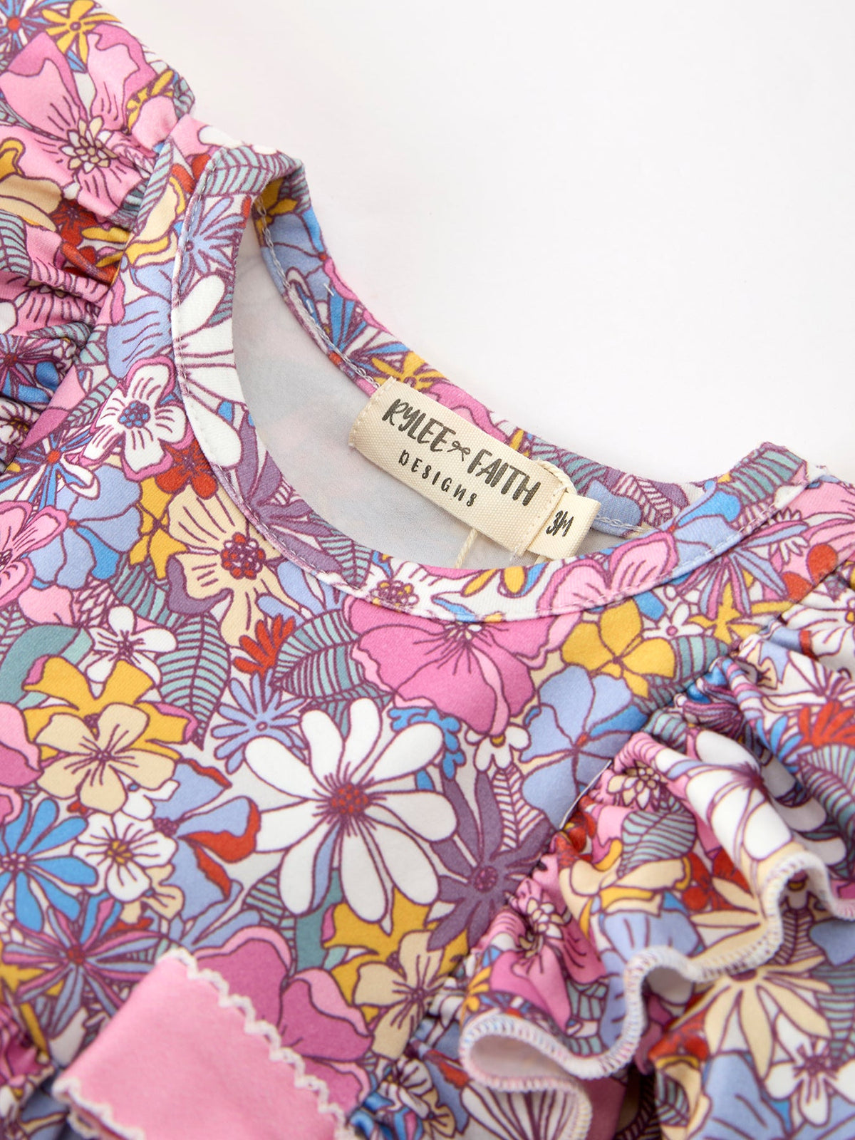 Rylee Faith Designs - Fall Vintage Floral Print Girls Long Sleeve Romper - alternate view 9