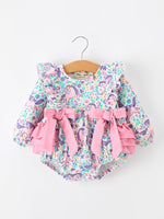 Rylee Faith Designs - Unicorn Floral Print Girls Long Sleeve Romper - alternate view 7