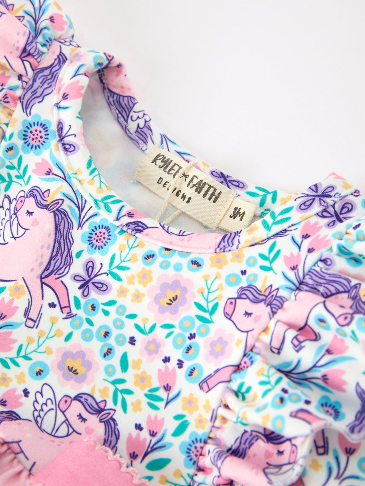 Rylee Faith Designs - Unicorn Floral Print Girls Long Sleeve Romper - alternate view 9
