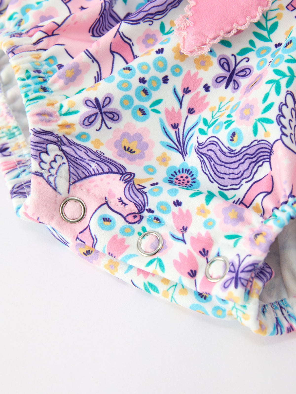 Rylee Faith Designs - Unicorn Floral Print Girls Long Sleeve Romper - alternate view 11
