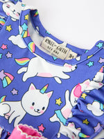 Rylee Faith Designs - Fall Ghost Cat Print Girls Long Sleeve Romper - alternate view 3